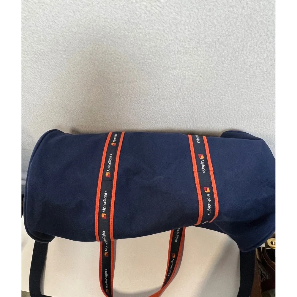 Warden Brooks AlphaSights Navy Blue Canvas Duffel Bag Made in USA Gym Travel